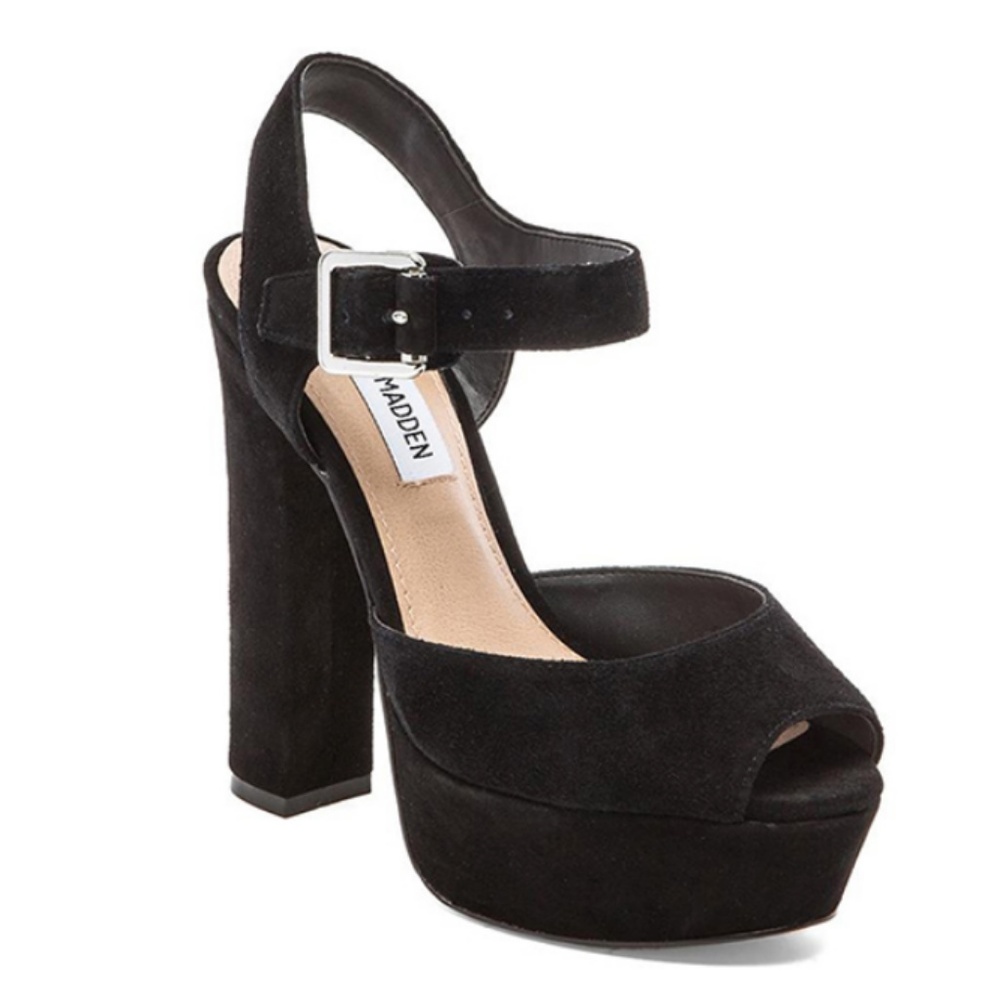 Steve Madden Black Chunky Heels
